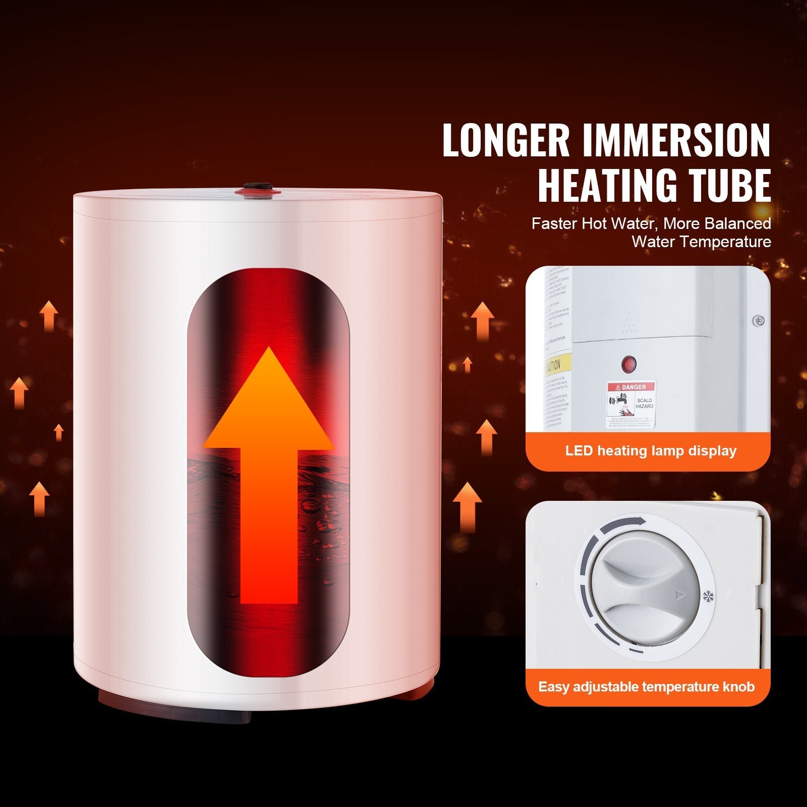 Vevor Electric Water Heater 10 Gallon Instant Hot 1600W New - Image 3