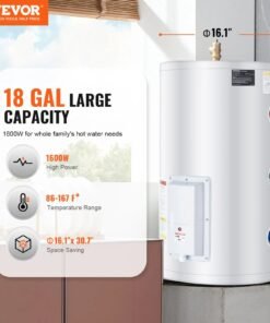 Alternative view of Vevor Electric Water Heater 18 Gallon Instant Hot 1.6kW LED Display New