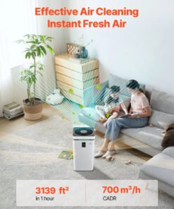 Alternative view of Vevor Smart Air Purifier 3139 ft²/h H13 HEPA Filter for Home & Office New