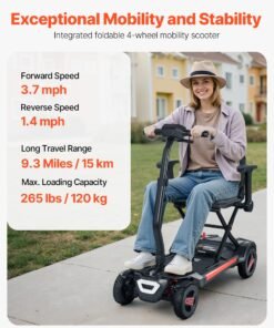 Alternative view of Vevor Mobility Scooter 4 Wheel Manual Folding 24V 3.7 MPH 9.3 Mile Range New