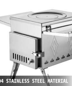 Alternative view of Vevor Tent Wood Stove 17.5" x 14.7" x 10.6" Stainless Steel Portable with Folding Pipe New